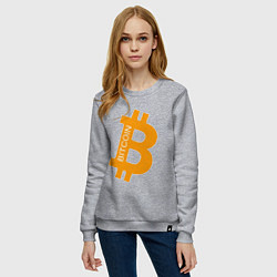 Свитшот хлопковый женский Bitcoin Boss, цвет: меланж — фото 2