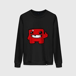 Свитшот хлопковый женский Super Meat Boy, цвет: черный