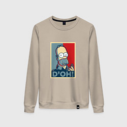 Свитшот хлопковый женский D'oh Poster, цвет: миндальный