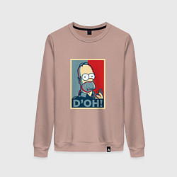 Свитшот хлопковый женский D'oh Poster, цвет: пыльно-розовый