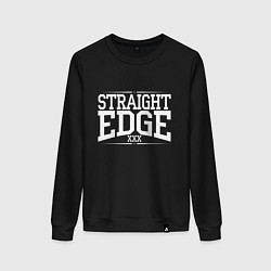 Свитшот хлопковый женский Straight edge xxx, цвет: черный