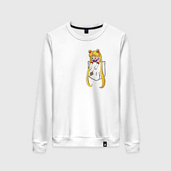 Свитшот хлопковый женский Little Pocket Moon, цвет: белый