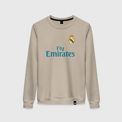 Свитшот хлопковый женский Real Madrid: Ronaldo 07, цвет: миндальный