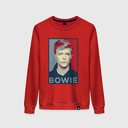 Свитшот хлопковый женский Bowie Poster, цвет: красный