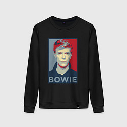 Свитшот хлопковый женский Bowie Poster, цвет: черный