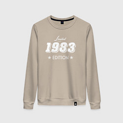 Свитшот хлопковый женский Limited Edition 1983, цвет: миндальный