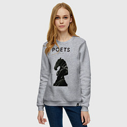 Свитшот хлопковый женский Poets of the Fall: Black Horse, цвет: меланж — фото 2