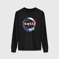 Свитшот хлопковый женский NASA, цвет: черный