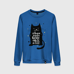 Свитшот хлопковый женский Black Cat, цвет: синий