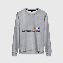 Свитшот хлопковый женский Нидерланды: Уэсли Снейдер 10, цвет: меланж