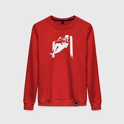 Свитшот хлопковый женский Street Workout - выход силой белый, цвет: красный