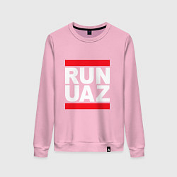 Свитшот хлопковый женский Run UAZ, цвет: светло-розовый