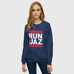 Свитшот хлопковый женский Run UAZ, цвет: тёмно-синий — фото 2