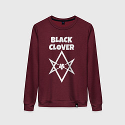 Свитшот хлопковый женский Black Clover, цвет: меланж-бордовый