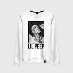 Свитшот хлопковый женский Lil Peep: Black Style, цвет: белый