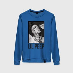 Свитшот хлопковый женский Lil Peep: Black Style, цвет: синий