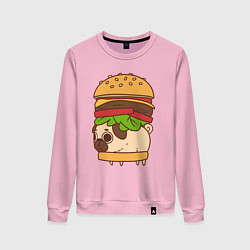 Женский свитшот Мопс-бургер