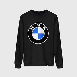 Свитшот хлопковый женский Logo BMW, цвет: черный