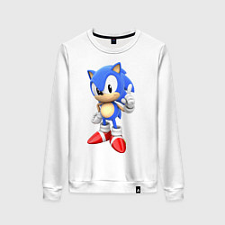 Свитшот хлопковый женский Classic Sonic, цвет: белый