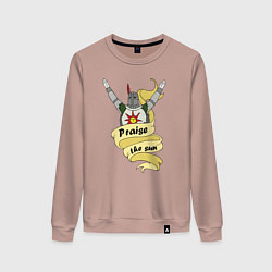 Свитшот хлопковый женский Praise the Sun, цвет: пыльно-розовый