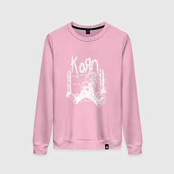 Свитшот хлопковый женский Korn, цвет: светло-розовый