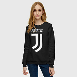 Свитшот хлопковый женский FC Juventus, цвет: черный — фото 2