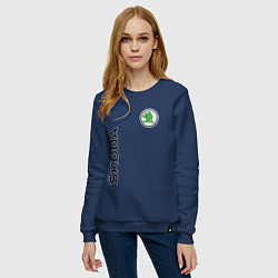 Свитшот хлопковый женский Skoda Style, цвет: тёмно-синий — фото 2