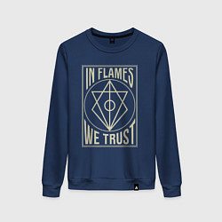 Свитшот хлопковый женский In Flames: We Trust, цвет: тёмно-синий