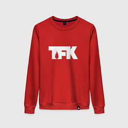 Свитшот хлопковый женский TFK: White Logo, цвет: красный