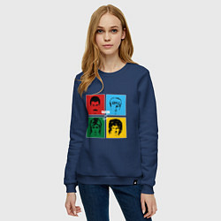 Свитшот хлопковый женский Queen Hot Space, цвет: тёмно-синий — фото 2