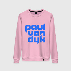 Свитшот хлопковый женский Paul van Dyk: Filled цвета светло-розовый — фото 1