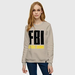 Свитшот хлопковый женский FBI: Cyber Crime, цвет: миндальный — фото 2
