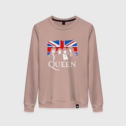 Свитшот хлопковый женский Queen UK, цвет: пыльно-розовый