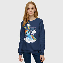 Свитшот хлопковый женский Rainbow Dash, цвет: тёмно-синий — фото 2