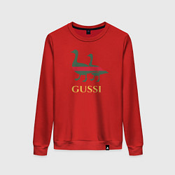 Свитшот хлопковый женский GUSSI GG, цвет: красный