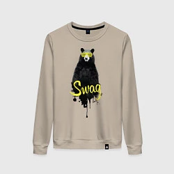 Свитшот хлопковый женский SWAG Bear, цвет: миндальный