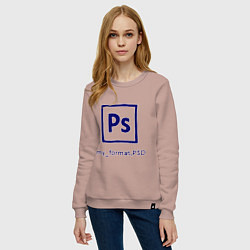 Свитшот хлопковый женский Photoshop, цвет: пыльно-розовый — фото 2