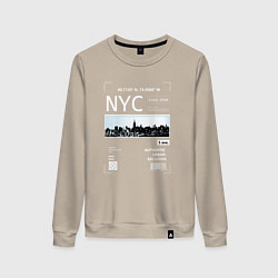 Свитшот хлопковый женский NYC Style, цвет: миндальный