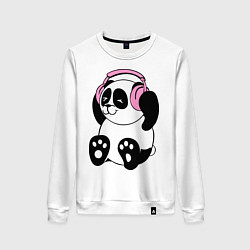 Женский свитшот Panda in headphones панда в наушниках