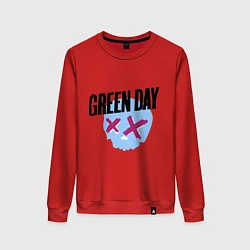 Свитшот хлопковый женский Green Day: Dead Skull, цвет: красный