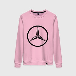 Свитшот хлопковый женский Mercedes-Benz logo, цвет: светло-розовый
