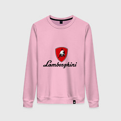 Свитшот хлопковый женский Logo lamborghini, цвет: светло-розовый