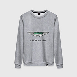 Свитшот хлопковый женский Aston Martin logo, цвет: меланж