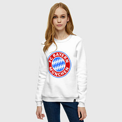 Свитшот хлопковый женский Bayern Munchen FC, цвет: белый — фото 2