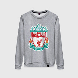 Свитшот хлопковый женский Liverpool FC, цвет: меланж