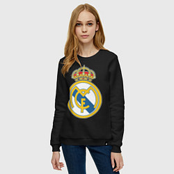 Свитшот хлопковый женский Real Madrid FC, цвет: черный — фото 2