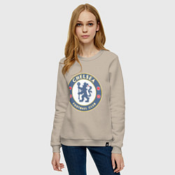Свитшот хлопковый женский Chelsea FC, цвет: миндальный — фото 2