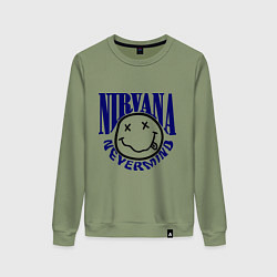 Свитшот хлопковый женский Nevermind Nirvana, цвет: авокадо
