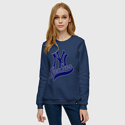 Свитшот хлопковый женский NY - Yankees, цвет: тёмно-синий — фото 2