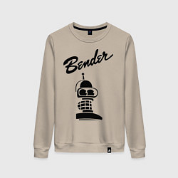 Свитшот хлопковый женский Bender monochrome, цвет: миндальный